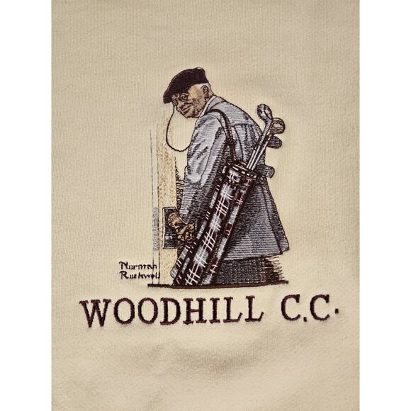 Vintage St Andrews Golf Norman Rockwell "The Gossips" Sweatshirt Mens XL Grandpa - Picture 2 of 9